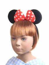 Minnie Mouse Ears Aliceband Hair Band Black with Red and White Spotted Bow