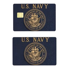 USN UNITED STATES NAVY MILITARY CREDIT DEBIT CARD SKIN STICKER 2PC SET