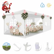 10'x20' Outdoor Gazebo Canopy Tent Wedding Party Tent /w 6 Removable Wall White