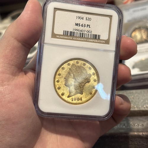 1904 $20 Gold Liberty Head Double Eagle NGC MS63 PL Older Holder! Cameo! Blazing - Picture 3 of 9