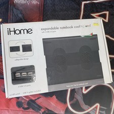 iHome Notebook Cooling Pad w/ Fans  3 USB ports Black IH-A705CB brand new