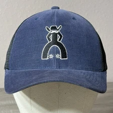 Hooey 110 Flexfit Embroidered Punchy Logo on Navy Blue Corduroy & Trucker Mesh.