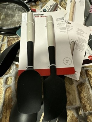 KitchenAid KitchenCraft 2-teiliges Silikon Spatel Schaber Set Hellgrau GÜNSTIG