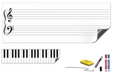 HOMiDEK Large Magnetic Backing Dry Erase Music Staff Whiteboard Sheet, 47 x 1...