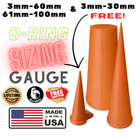 O-Ring Sizing Cone Measuring Tool 3mm-60mm/61mm-100mm and 3mm-30mm Free (Orange)