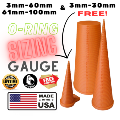 #ad #ad O Ring Sizing Cone Measuring Tool 3mm 60mm 61mm 100mm and 3mm 30mm Free Orange $67.82