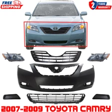 Front Bumper & Grille Assembly With Headlight Pairs For 2007-2009 Toyota Camry