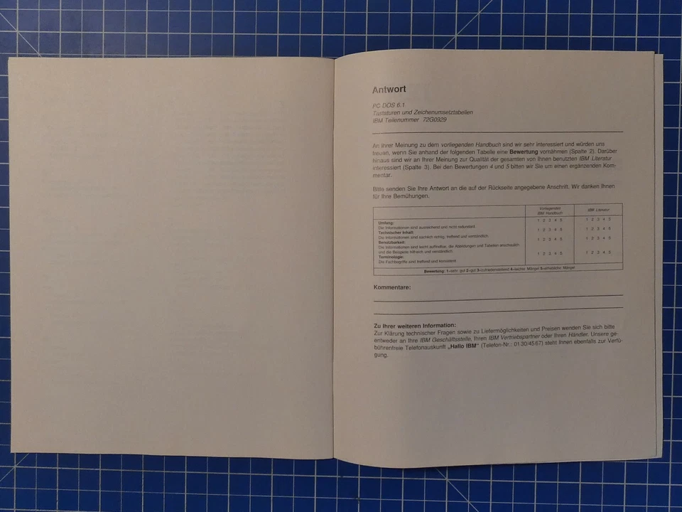 PC DOS 6.1 Tastaturen und Zeichenumsetztabellen IBM B19844 - Bild 3 von 4