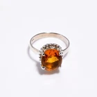 Gift For Women Statement Vintage Ring Size 925 Silver Spessartite Garnet