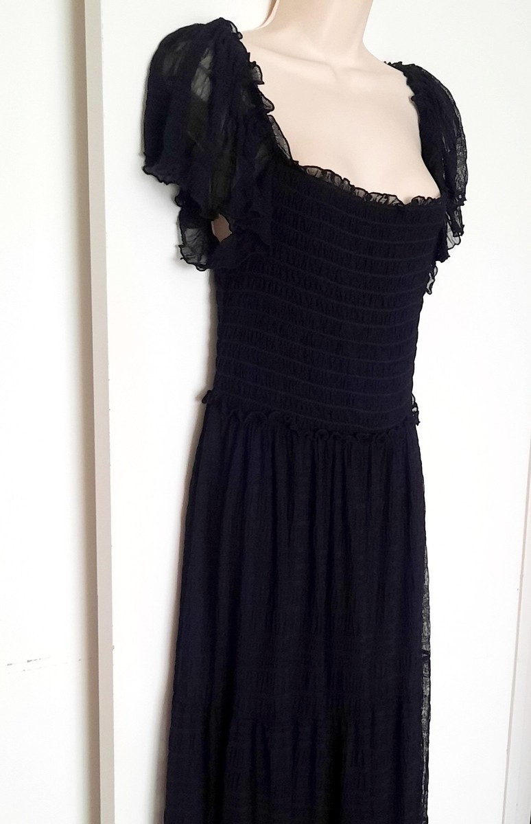 max studio smocked maxi dress Max Studio Smocked Waist Tiered Maxi Dress