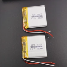2pcs 3.7v 330mah Polymer Li Battery 333133 Lipo 3-Wires Thermistor For GPS Mp4