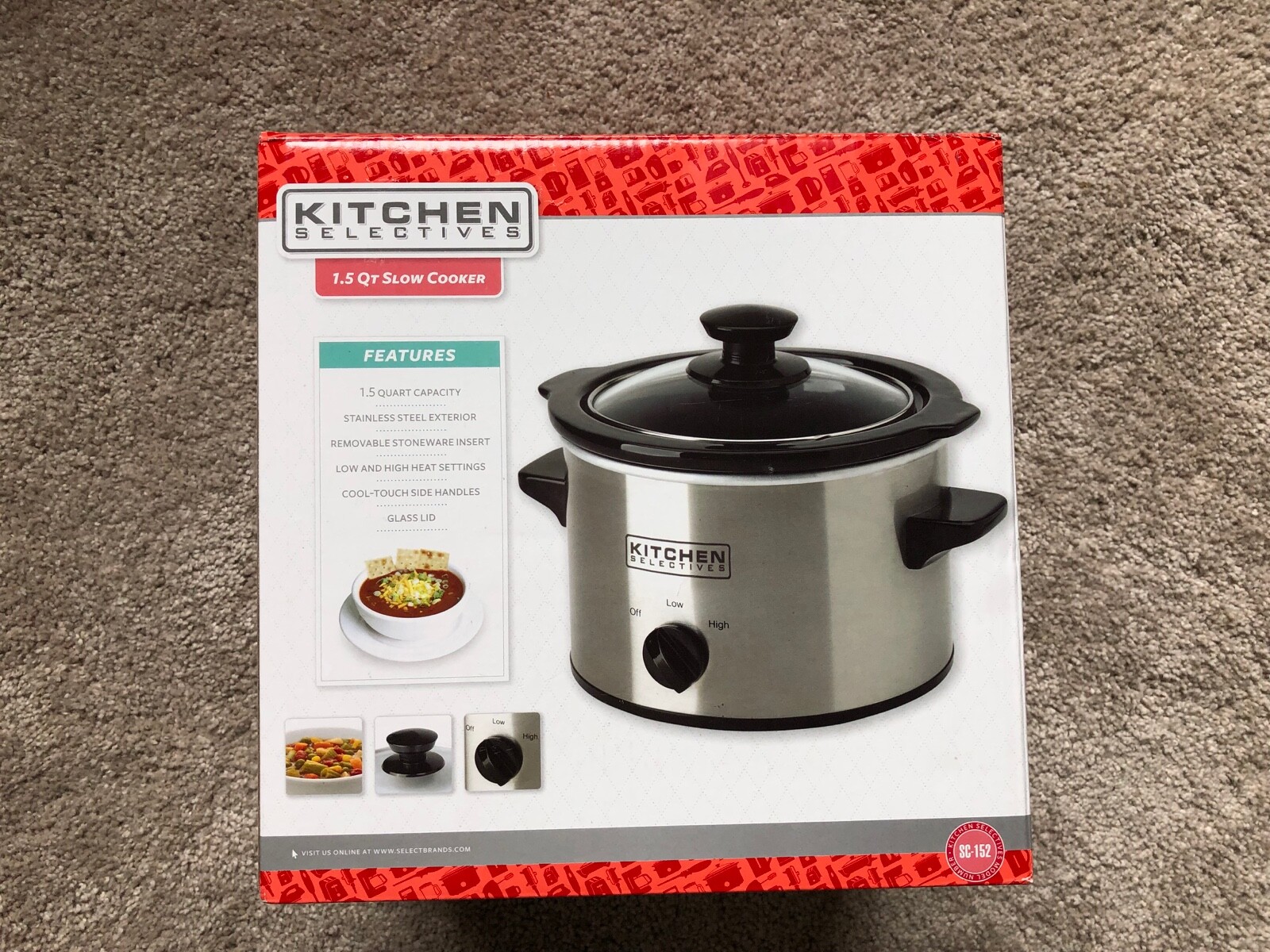 Kitchen Selectives 1 5 Qt Slow Cooker For Sale Online Ebay