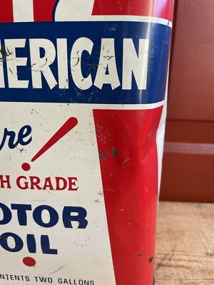 Vintage 2 Gal ALL AMERICAN Motor Oil Gas Service Station