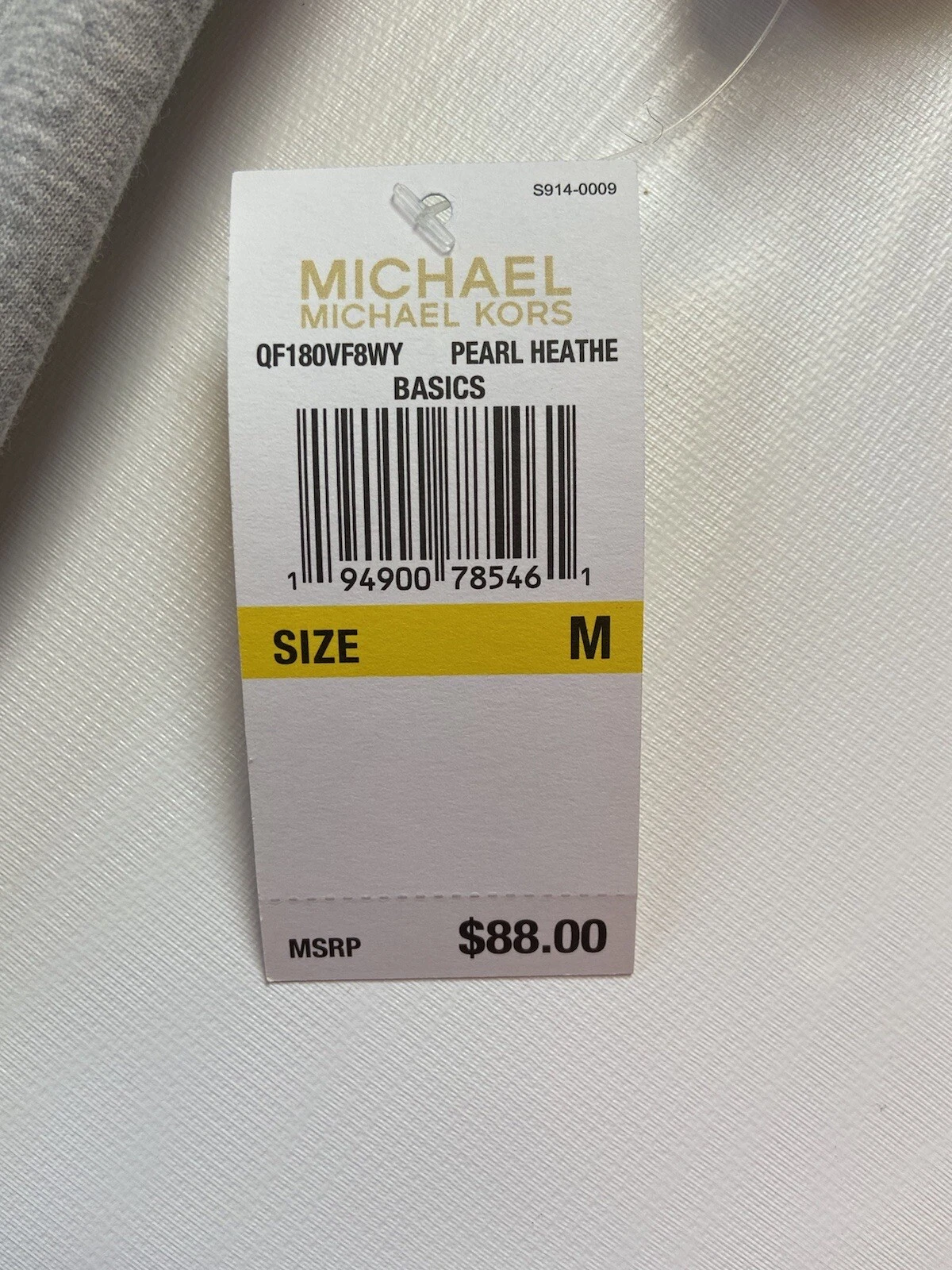 Nuovo abito con cappuccio con cappuccio con logo Michael Kors MK grigio manica corta taglia M nuovo con etichette