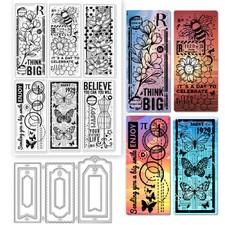 1set 1 sheet PVC Plastic Clear Stamps with 1pc Carbon Steel Cutting Dies
