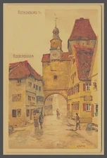 Historic ROTHENBURG GERMANY ROMATIC ROAD GATE ROEDERBOGAN Artist K MUTTER 1908