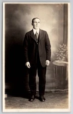 RPPC Gentleman Studio Portrait Photo Postcard V22