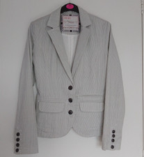 Next Heritage Cream/grey Pinstripe Blazer Jacket L/s Size 8