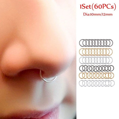 Dangle Huggies Ear Piercing Jewelry Nose Rings Round Hoop Ear Stud Lip Ear Ring
