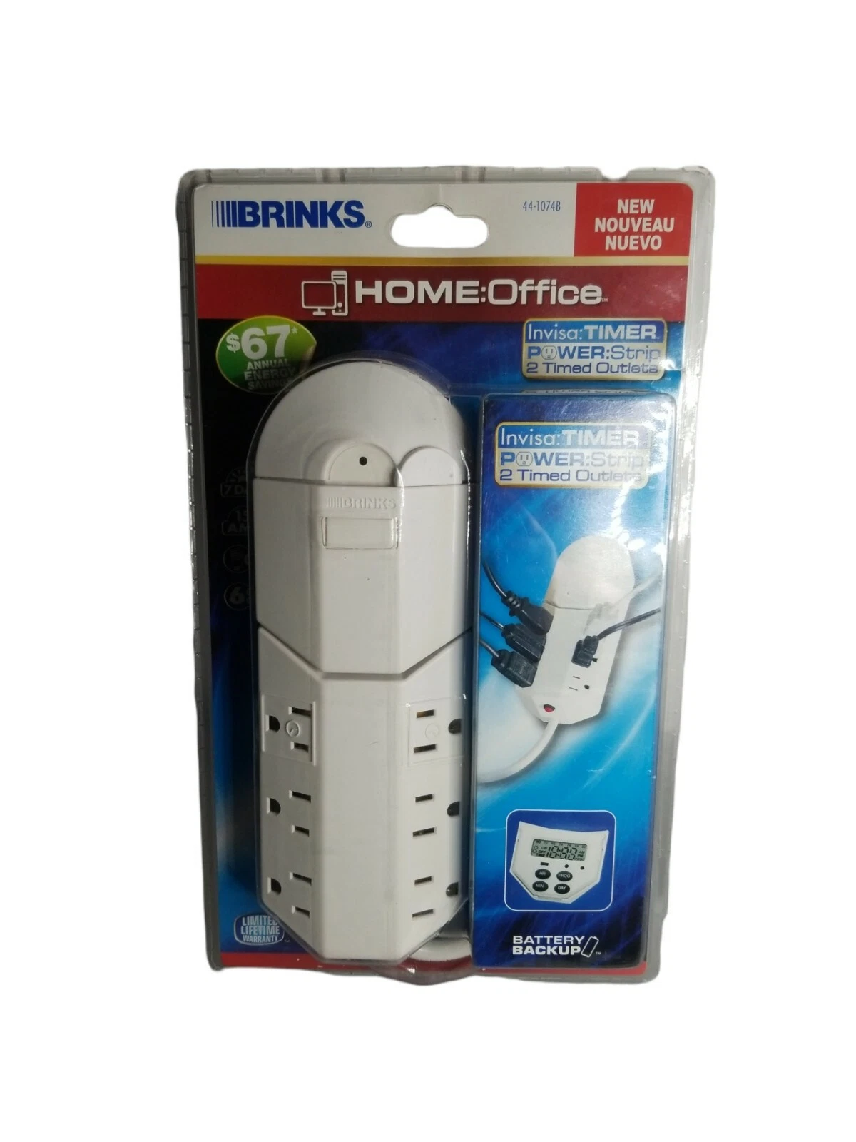 Brinks 42-1076 8 Outlet Power Strip with Analog Timer