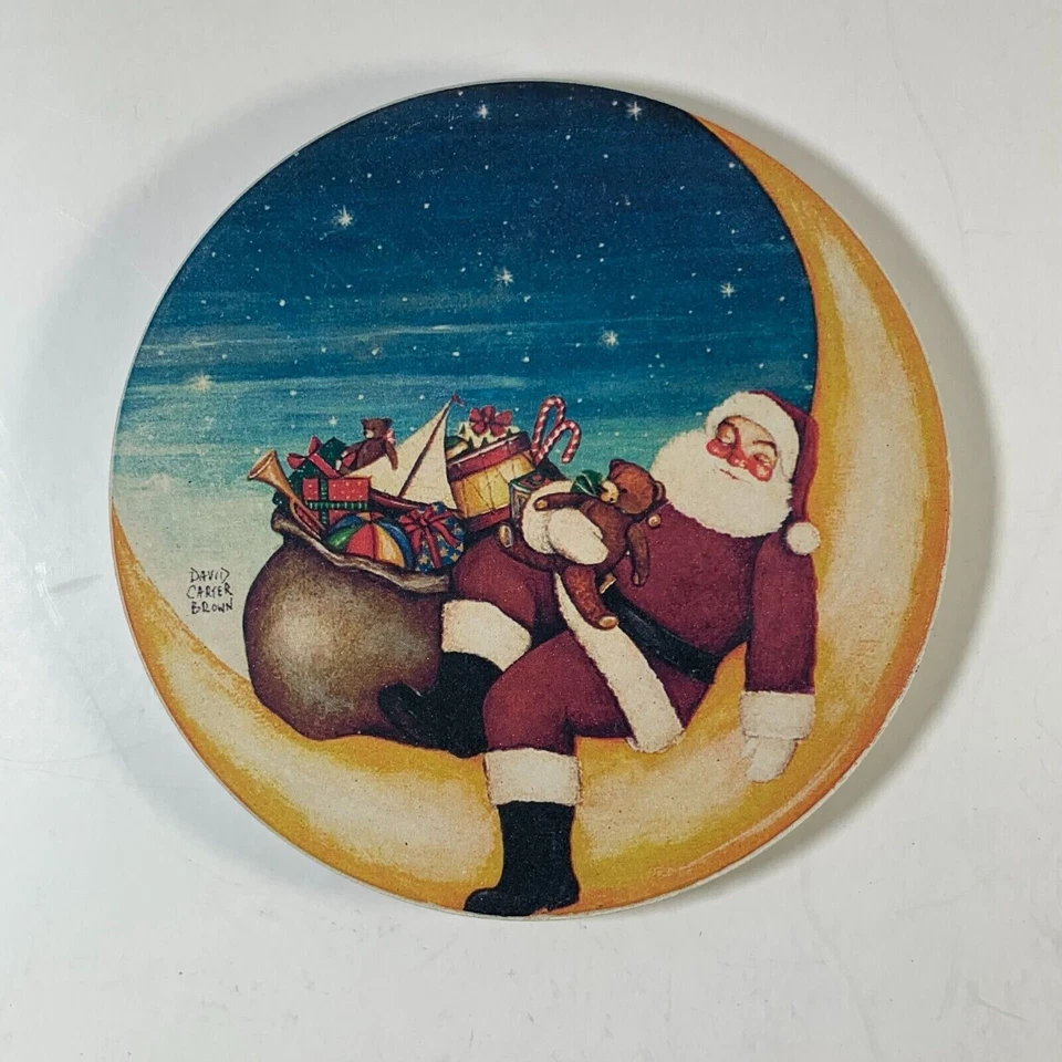 Juego de 4 posavasos de Navidad decoración de piedra de montaña portavasos de vidrio EE. UU. 4" Foto 2 de 4