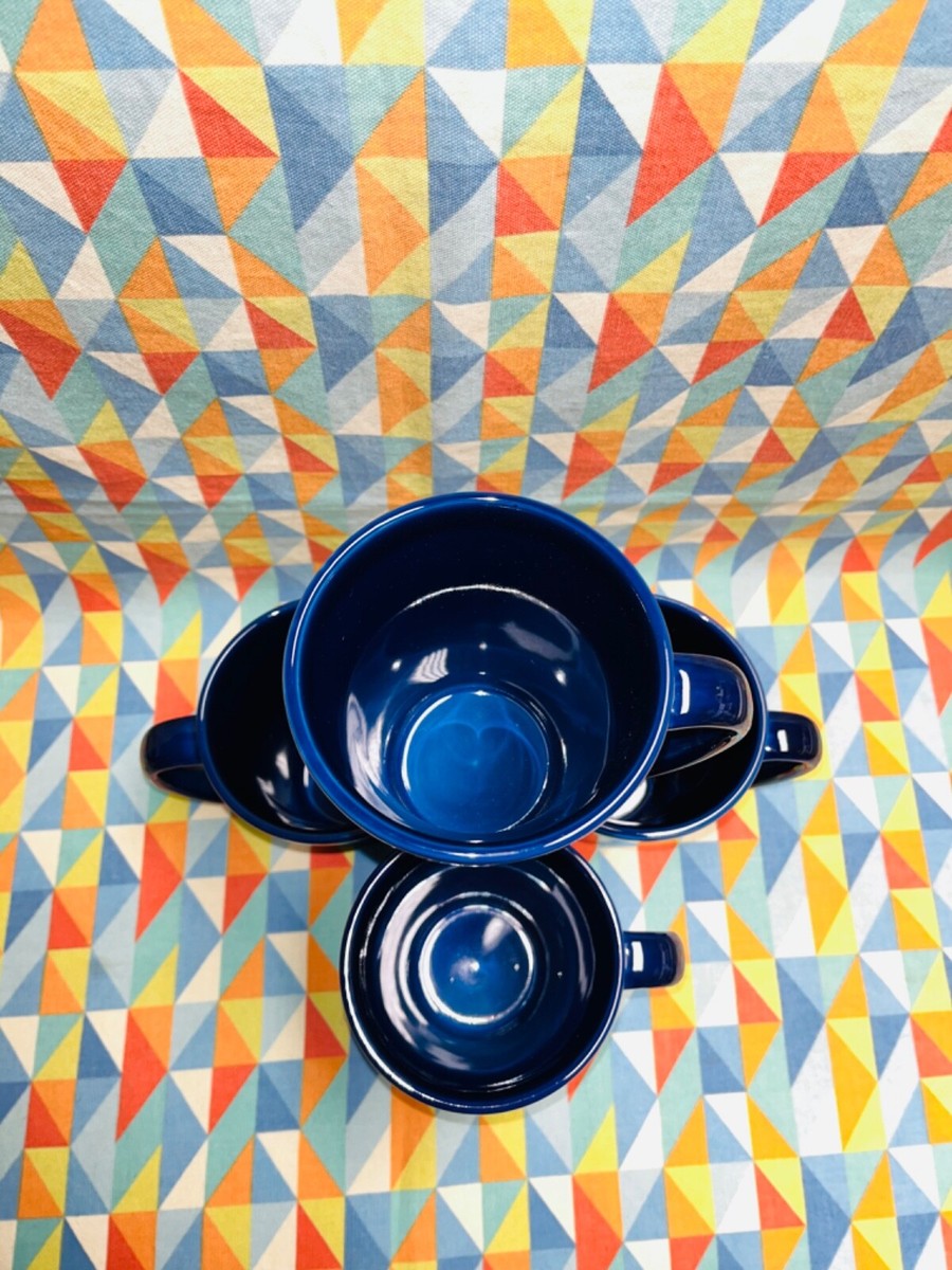 NEW set of 4 FIESTA bistro LATTE MUG 18 oz COBALT BLUE FIESTAWARE