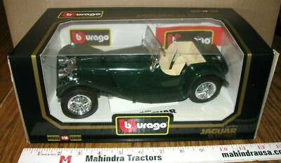 Burago 1937 JAGUAR SS100 Sports Car 1:18  GREEN  Die Cast Italy #3006  Diamonds