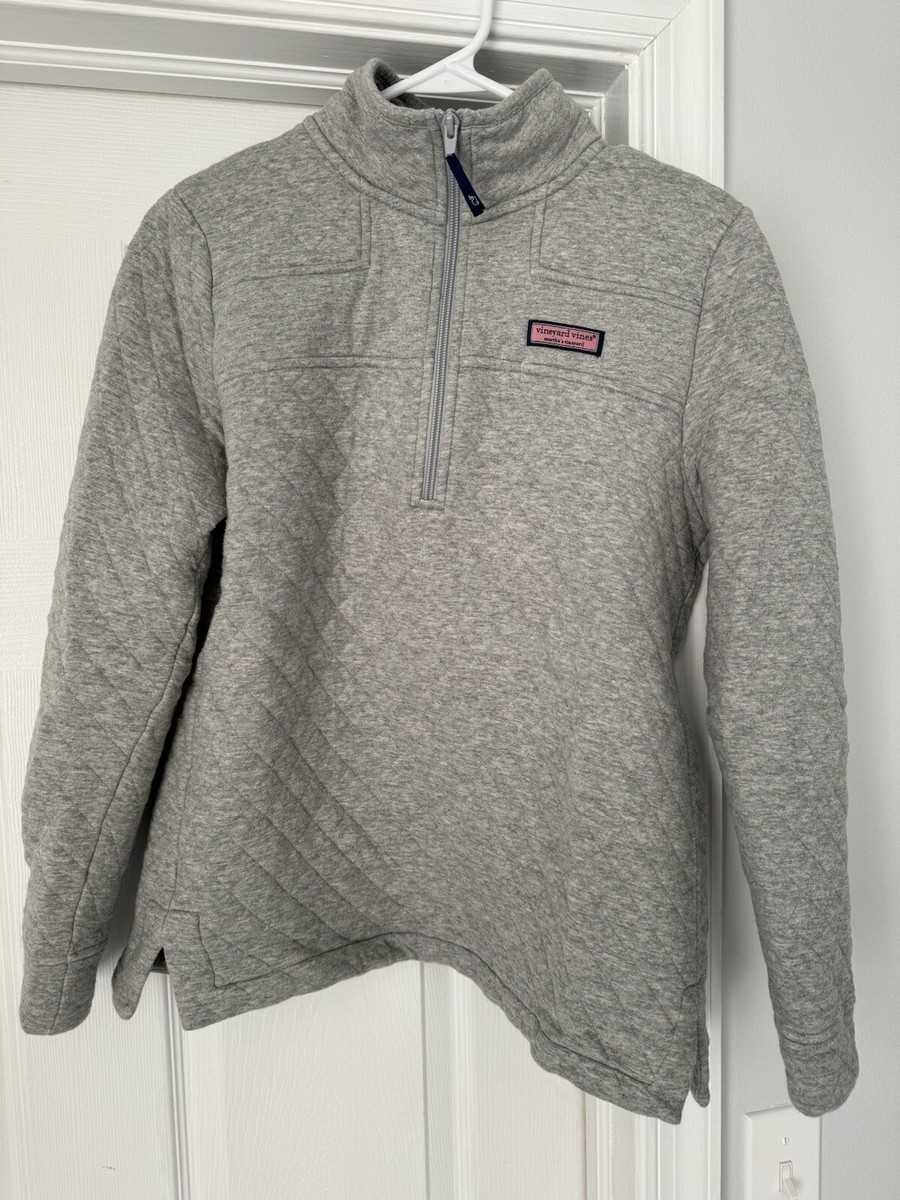 Vineyard Vines Womens Small 1/4 Zip Grey Pullover - Excellent