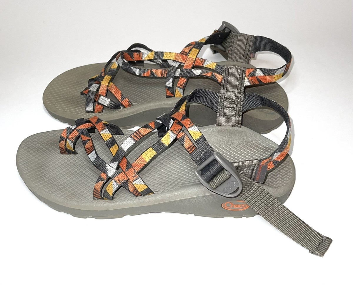 Chaco ZX/2 Yampa Womens 9 Orange Yellow Gray Sandals Double