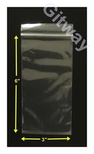 3" x 6" Reclosable Resealable Zip Top Lock Clear Poly Plastic 3x6 Bags 2 ML