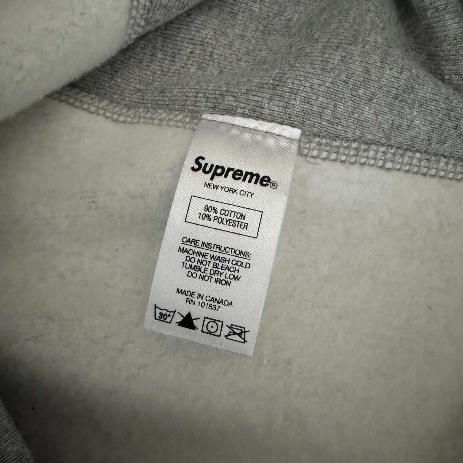 Felpa con cappuccio Supreme Bandana Box Logo FW19 Grigio Large NUOVA Felpa con cappuccio