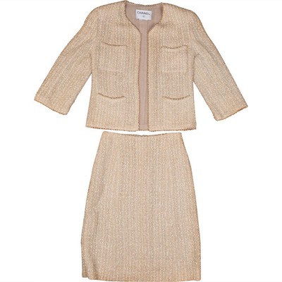 Chanel Tweed Pearl Jacket Set (DE34 /FR36) Coco CC Jacke