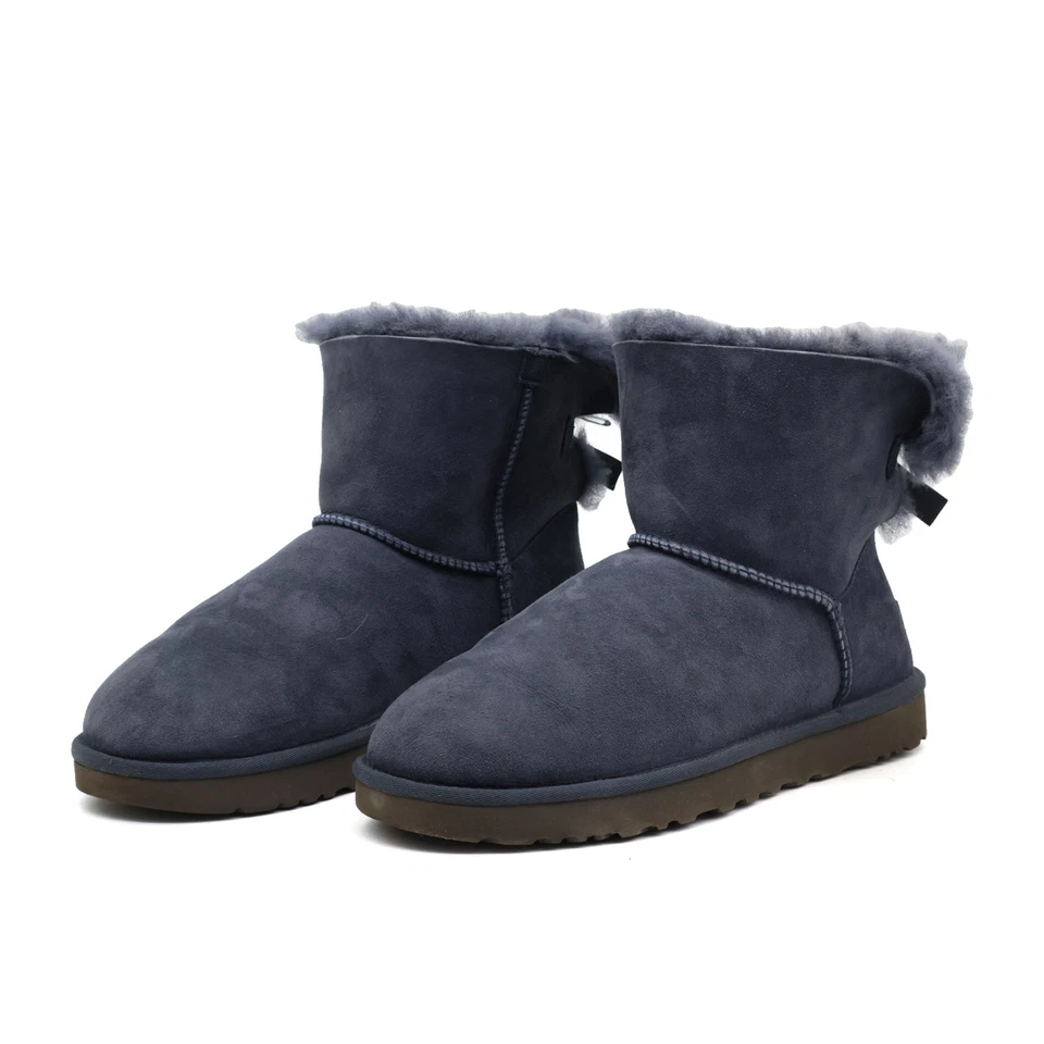 UGG Damen Classic Bow Stiefel Blau Wildleder Wasserfest Stiefeletten EU 42 - Bild 3 von 4