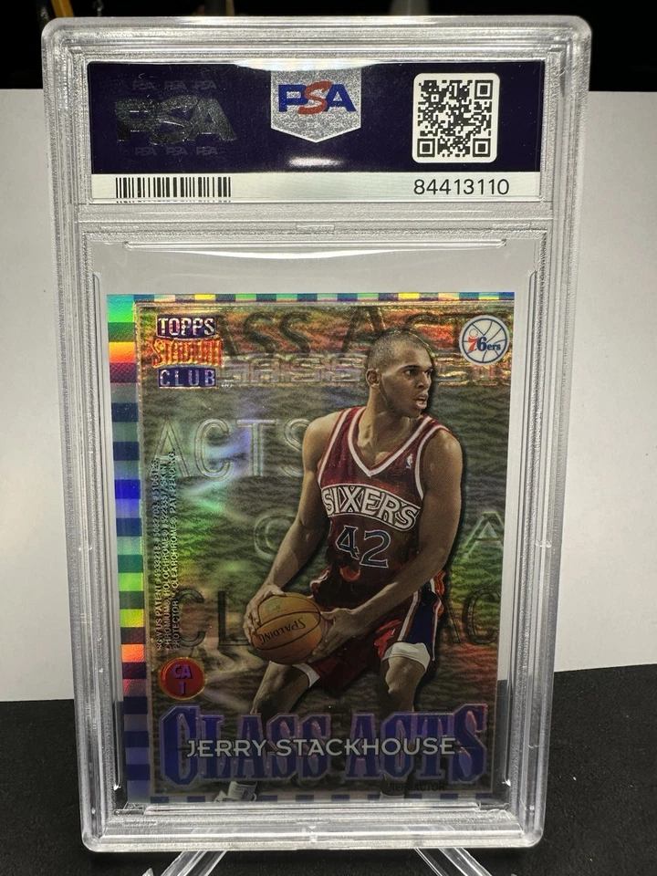 1996 TOPPS STADIUM CLUB CLASS ACTS #CA1 JERRY STACKHOUSE/MICHAEL JORDAN PSA 8 - Image 2 of 2