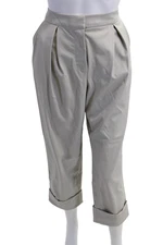 Trina Turk Womens Cropped Dress Pants Beige 100% Polyurethane Size 8