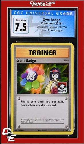 XY Black Star Promo Gym Badge XY206 Pokemon League CGC 7.5