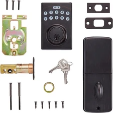 BRAND NEW AMAZON BASICS ELECTRONIC KEYPAD DEADBOLT KEYLESS ENTRY - OIL BRONZE