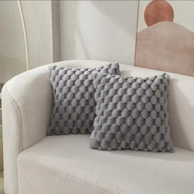 1Pcs Pineapple Grid Turtle Pattern 3D Soft Plush Throw Pillowcase,Cream White fo