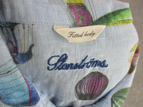Stenstroms Shirt Mens Large Blue Linen Hot Air Balloon All Over Print AOP - Picture 3 of 9