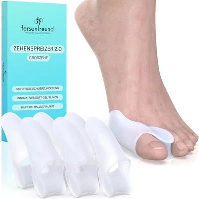 FERSENFREUND© Hallux Valgus Korrektur 6er Zehenspreizer aus Silikon Ballenzehen