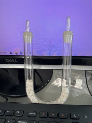 Glass U-Shaped Gas Drying Tube Desiccant Silica Gel Borosilicate Laboratory Lab