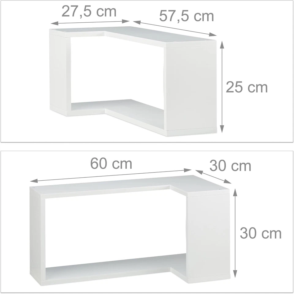 Estantería decorativa blanca Relaxdays, juego de 2 unidades - Imagen 4 de 4