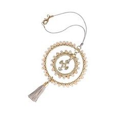 Christmas Car Decorations Interior - Holiday Decor Rear Pebblestone Gray Cross