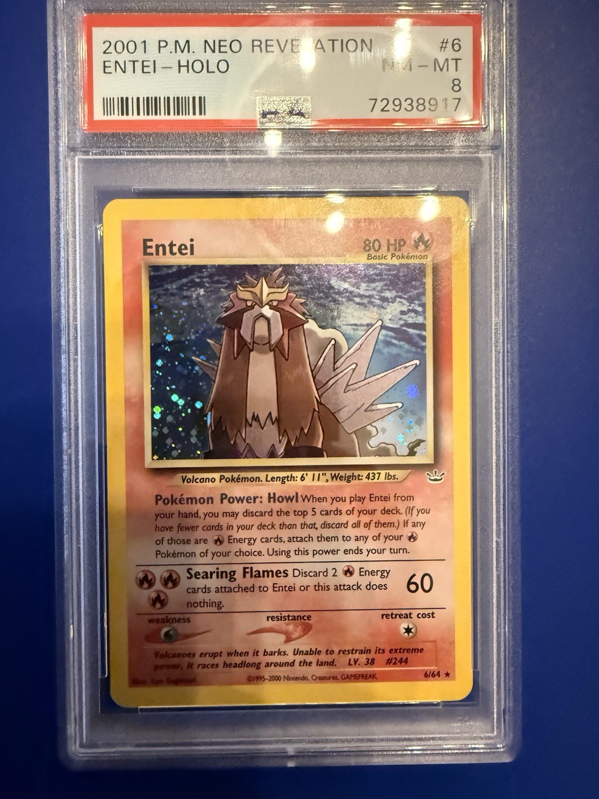 Entei Holo Rare #6 2001 Pokemon TCG Neo Revelation PSA 8 Mint 6/64