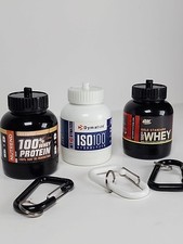 Lot Of 3 Portable Protein Powder Funnel Keychain Supplement Container for Travel