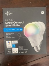 Ge Cync Full Color Direct Connect Smart Bulbs Box Of 3 LED A19 Bulbs