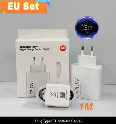 Original Xiaomi Charger 120W 100W Fast Turbo Charge Adapter Xiaomi 17 17T 15 14 