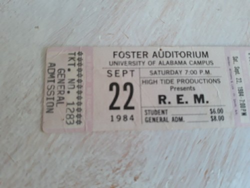 Biglietto concerto R.E.M Stub 22 settembre 1984 Università dell'Alabama Campus. RARO. Vintage - Foto 2 di 7