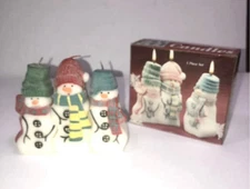 Giftco Snowman Puzzle Candles Christmas New In Box 3 Snowmen Vintage