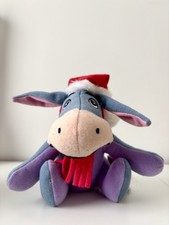 Disney Eeyore 6" Plush Christmas Red Santa Hat Scarf Winnie the Pooh Friend Toy